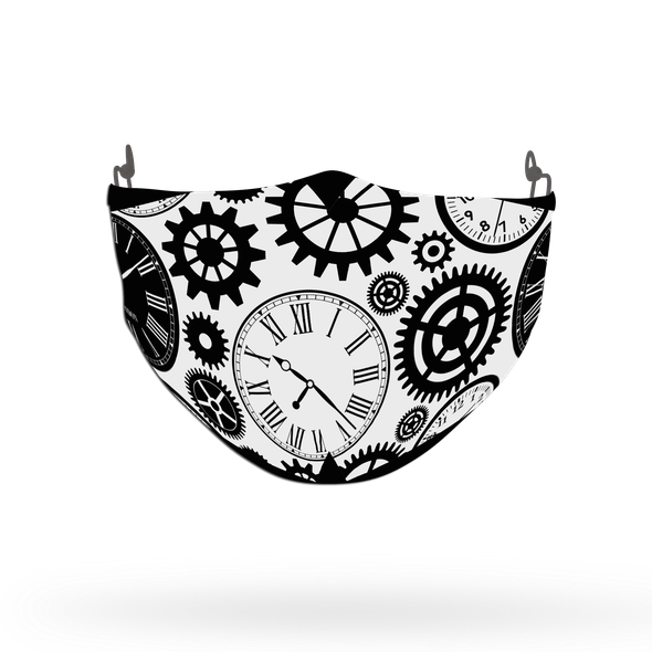 Black And White Past Time Pattern Face Covering Print 4