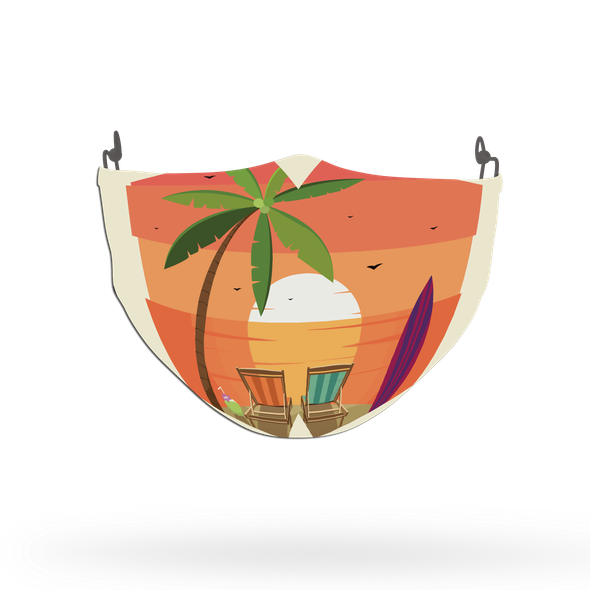 Beach Theme Pattern Face Covering Print 4
