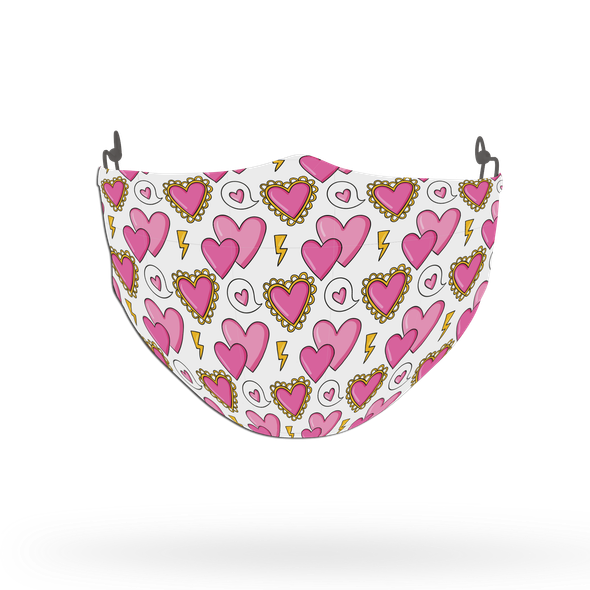 Heart Pattern Face Covering Print 23