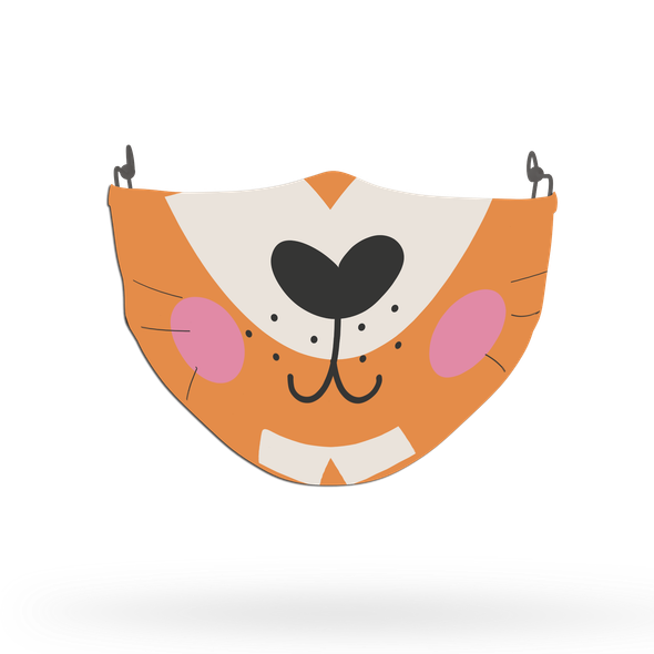 Kids Ginger Cat Face Covering Print