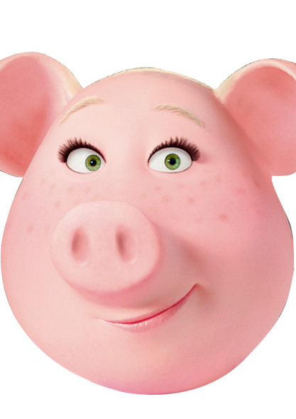 Slim Pig Sing Cardboard Celebrity Face Masks. Fancy Dress Masks