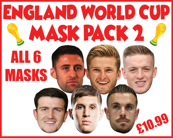 England Mask Pack 2 Football World Cup 2018 Face Mask Pack