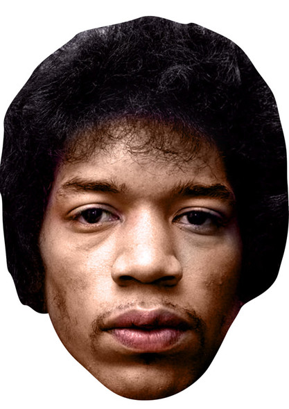 Jimi Hendrix Jb - Music Star Fancy Dress Cardboard Celebrity Face Mask - Fancy Dress Party Mask 2026