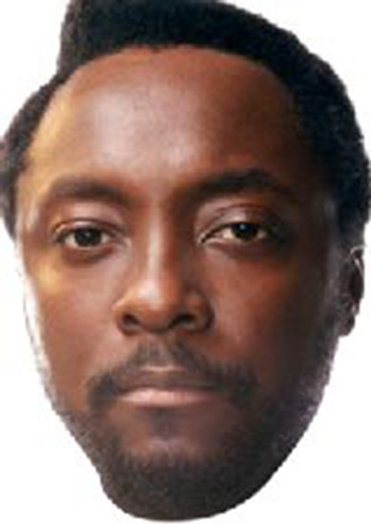 WILL.I.AM JB - Music Star Fancy Dress Cardboard Celebrity Face Mask