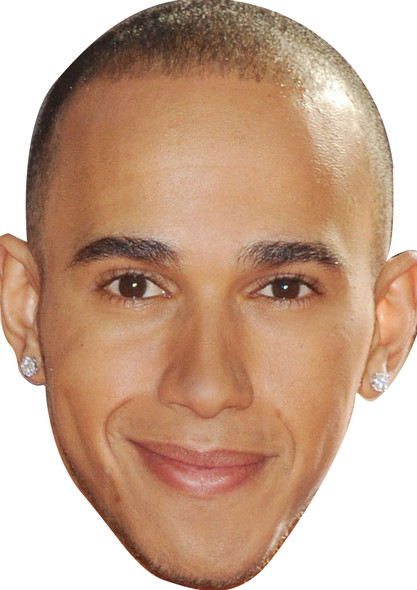 LEWIS HAMILTON FACE MASK JB - Formula 1 Driver Fancy Dress Cardboard Celebrity Face Mask