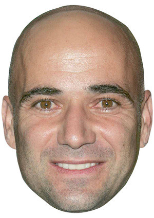 Andre Agassi Fancy Dress Face Mask 2026 Jb - Tennis Fancy Dress Cardboard Celebrity Face Mask - Fancy Dress Party Mask 2026