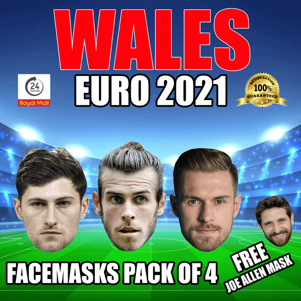 Euro 2026 Mask Pack Wales Euro 2026 Football Party Face Mask