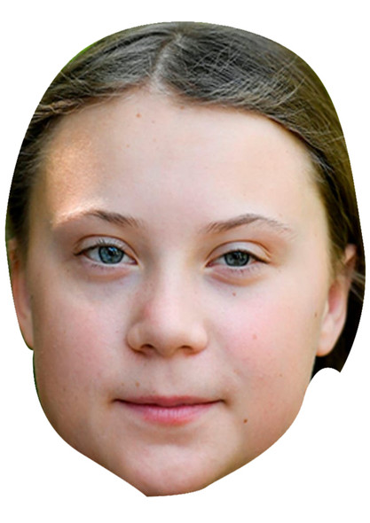 Greta Thunberg Celebrity Card Face Masks Fancy Dress Party Mask