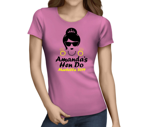 Silhouette Colour Hen T-Shirt - Any Name - Party Tee