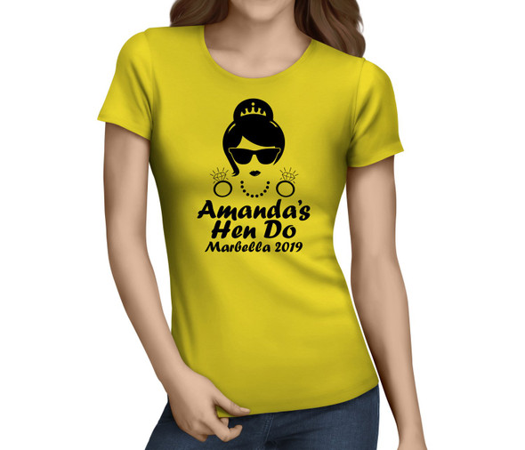 Silhouette Black Hen T-Shirt - Any Name - Party Tee