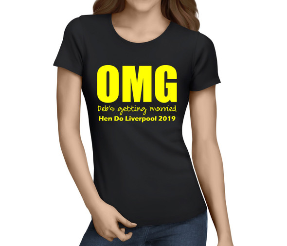 Omg Colour Custom Hen T-Shirt - Any Name - Party Tee