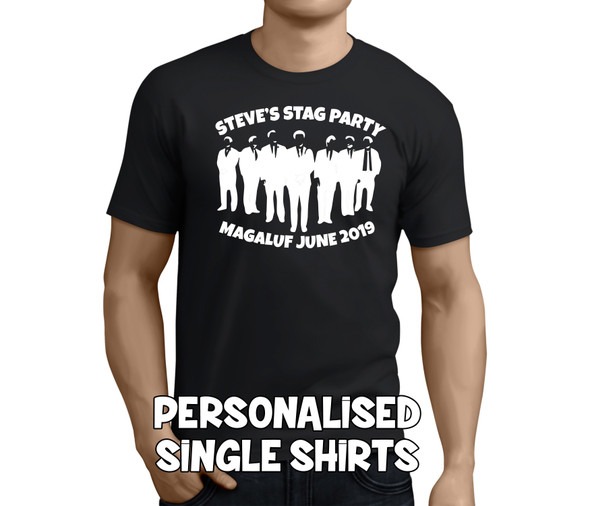 Stag Party Suits White Custom Stag T-Shirt - Any Name - Party Tee