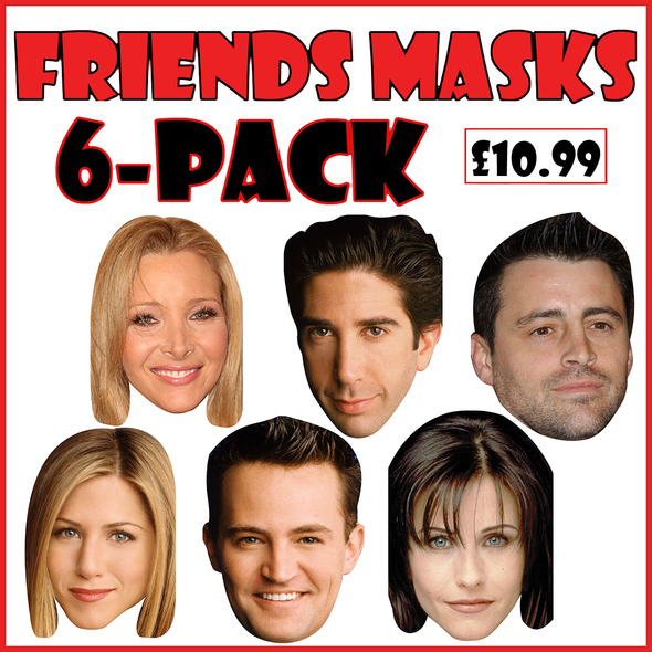Friends 6-Pack Celebrity Fancy Dress Cardboard face mask pack