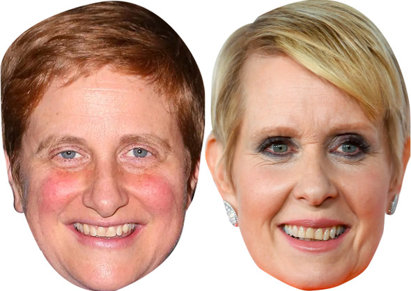 Cynthia Nixon And Christine Marinoni - Celebrity Couples Fancy Dress Face Mask Pack