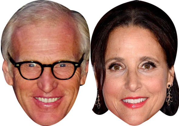 Julia Louis-Dreyfus And Brad Hall - Celebrity Couples Fancy Dress Face Mask Pack