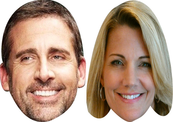 Steve Carell And Nancy Walls - Celebrity Couples Fancy Dress Face Mask Pack