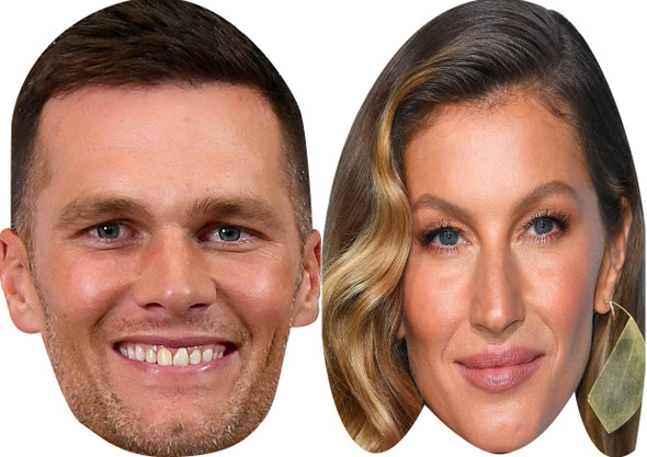 Tom Brady And Gisele Bundchen - Celebrity Couples Fancy Dress Face Mask Pack