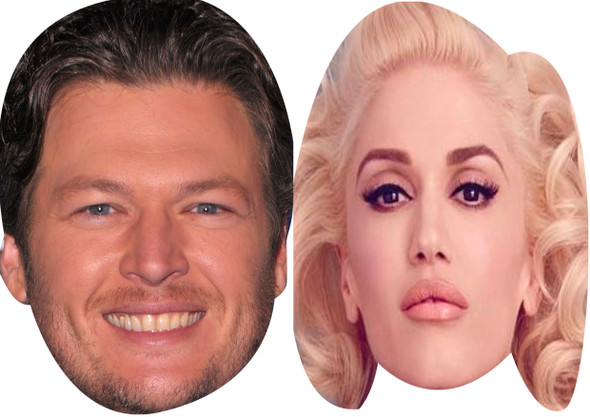 Gwen Stefani And Blake Shelton - Celebrity Couples Fancy Dress Face Mask Pack
