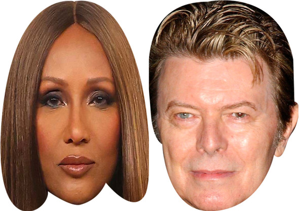 Iman And David Bowie - Celebrity Couples Fancy Dress Face Mask Pack