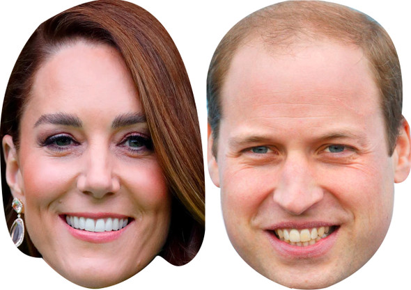 Prince William And Catherine Middleton - Celebrity Couples Fancy Dress Face Mask Pack