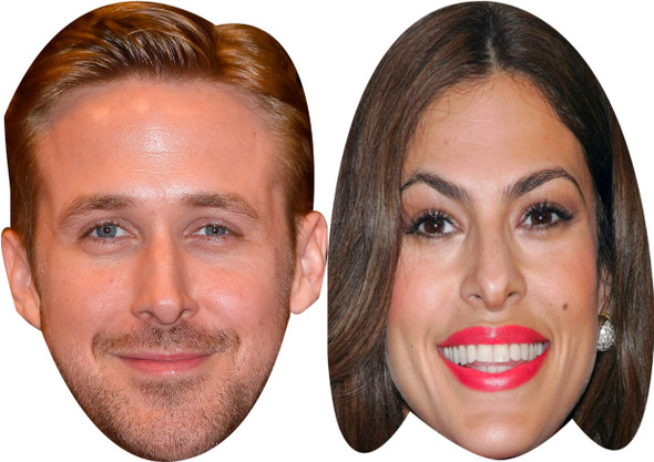 Ryan Gosling And Eva Mendes - Celebrity Couples Fancy Dress Face Mask Pack