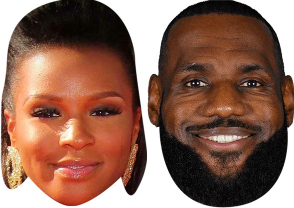 Savannah Brinson And Lebron James - Celebrity Couples Fancy Dress Face Mask Pack