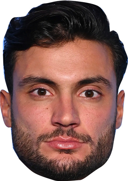 Davide Sanclimenti Love Island Fancy Dress Cardboard Celebrity Face Mask