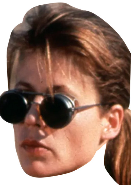 Sarah Connor - Terminator 2 Celebrity Party Face Mask | Fancy Dress Cardboard Mask