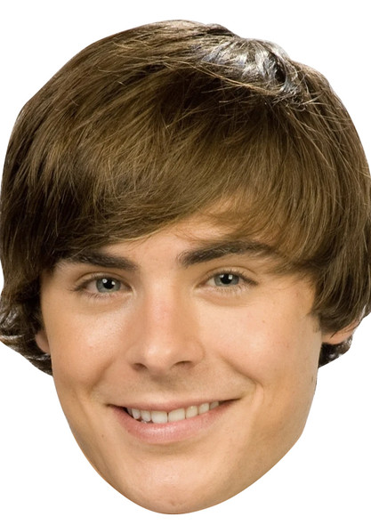 Troy Bolton - High School Musical Celebrity Party Face Mask | Fancy Dress Cardboard Mask