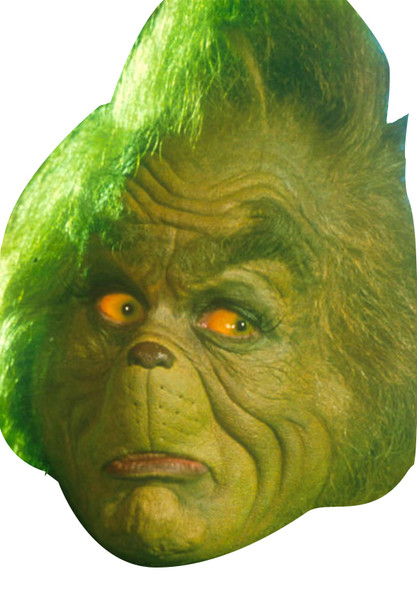 The Grinch - Jim Carrey Celebrity Party Face Mask | Fancy Dress Cardboard Mask