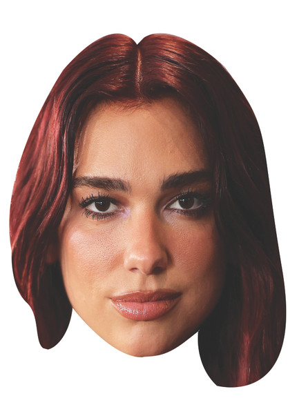 Dua Lipa 2024 Celebrity Party Face Mask | Fancy Dress Cardboard Mask