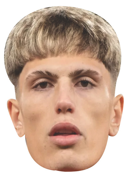 Alejandro Garnacho Football Celebrity Party Face Mask | Fancy Dress Cardboard Mask