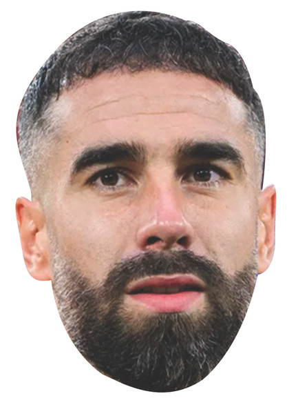 Dani Carvajal Football Celebrity Party Face Fancy Dress Cardboard Mask