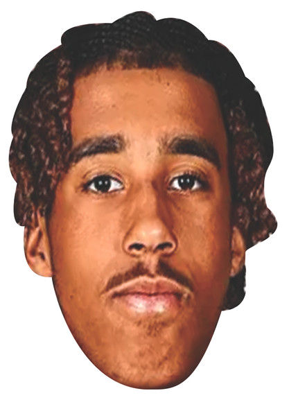Leny Yoro Football Celebrity Party Face Fancy Dress Cardboard Mask