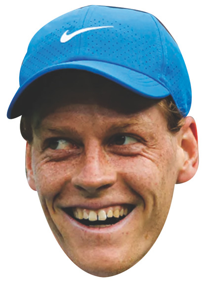Jannik Sinner Tennis Celebrity Party Face Mask | Fancy Dress Cardboard Mask