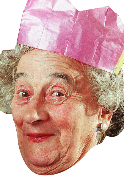 Nana Royle Christmas - Royle Family Celebrity Party Face Mask | Fancy Dress Cardboard Mask