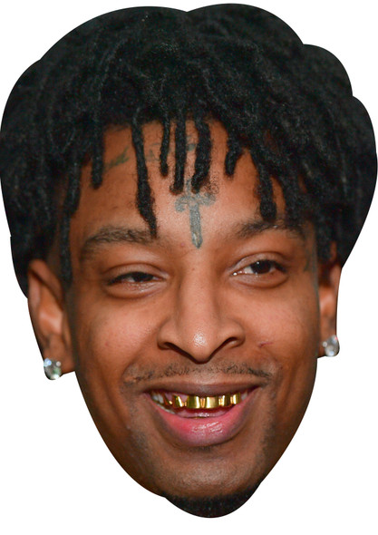 21 Savage Jb Celebrity Party Face Mask | Fancy Dress Cardboard Mask