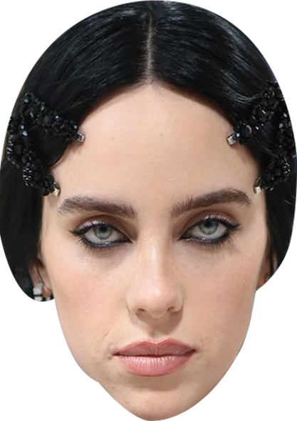 Billie Eilish 2025 Celebrity Party Face Mask | Fancy Dress Cardboard Mask