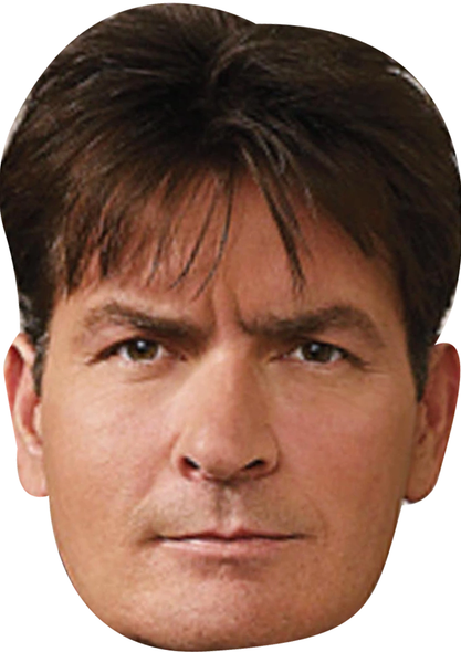 Charlie Sheen 2025 Celebrity Party Face Mask | Fancy Dress Cardboard Mask