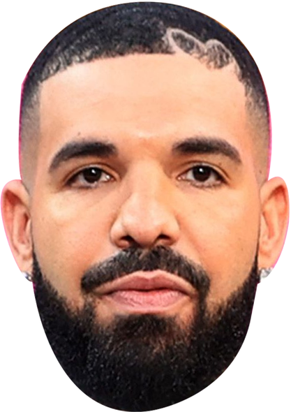 Drake 2025 Celebrity Party Face Mask | Fancy Dress Cardboard Mask