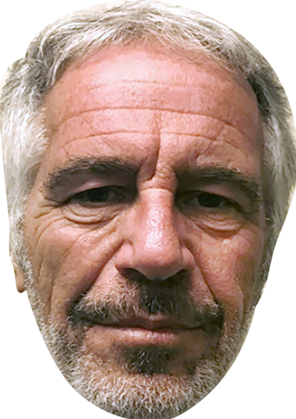 Jeffrey Epstein 2 Celebrity Party Face Mask | Fancy Dress Cardboard Mask