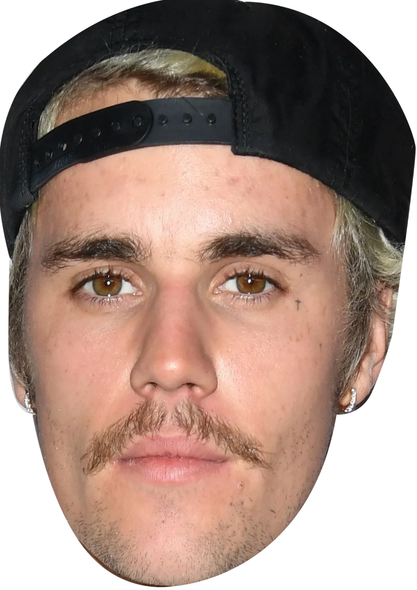 Justin Bieber 2025 Celebrity Party Face Mask | Fancy Dress Cardboard Mask