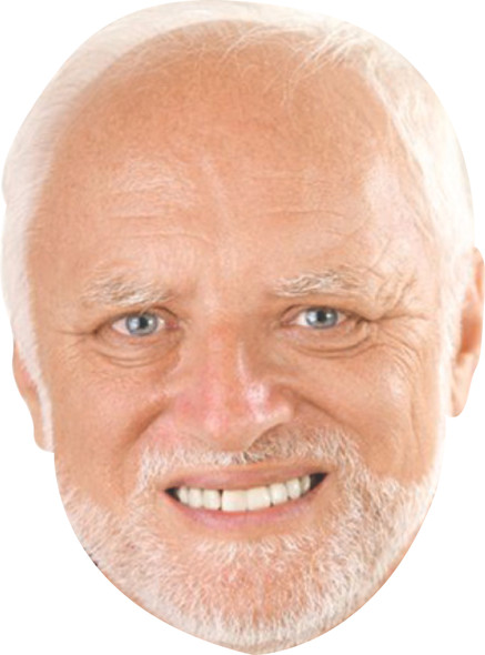Hide The Pain Harold - Celebrity Party Face Mask | Fancy Dress Cardboard Mask