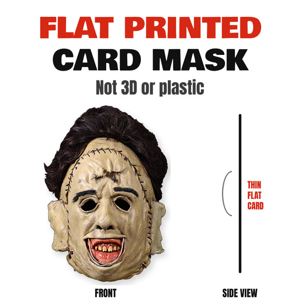 Leatherface Face Mask Unofficial Novelty Party Mask Flat 2D Card Halloween