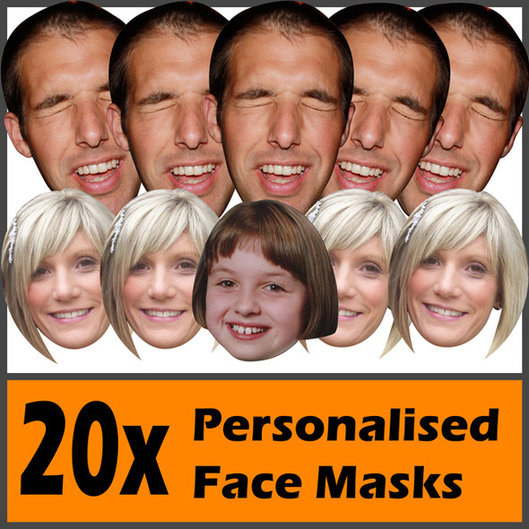 20 X Personalised Face Masks Stag | Hen | Birthday | Wedding