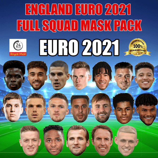 Euro 2026 Mask Full Squad Pack Euro 2026 Football Party Face Mask