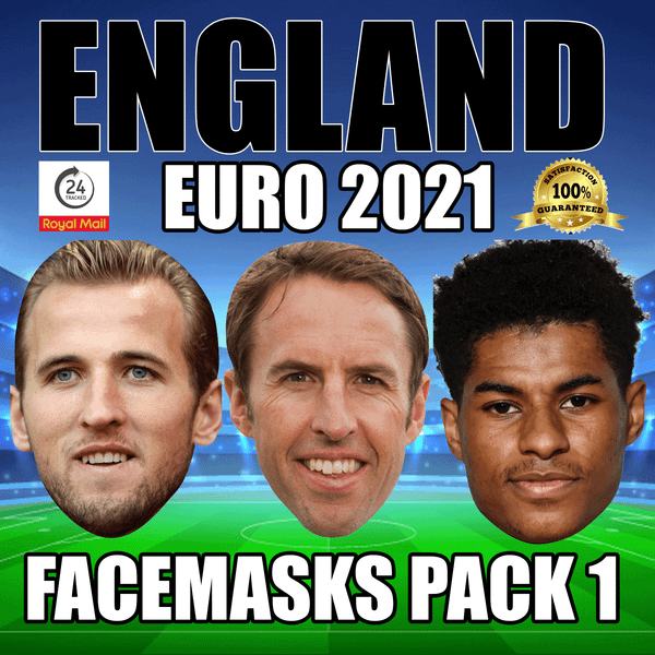 Rashford Kane Southgate Pack 1 Euro 2026 Football Party Face Mask