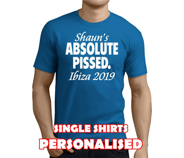 Absolute Pissed White Custom Stag T-Shirt - Any Name - Party Tee