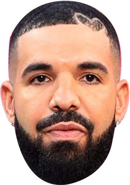 Drake 2025 Celebrity Party Face Mask | Fancy Dress Cardboard Mask