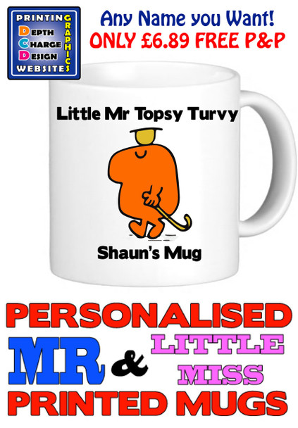 Mr Topsy Turvy Man Personalised Mug Cup